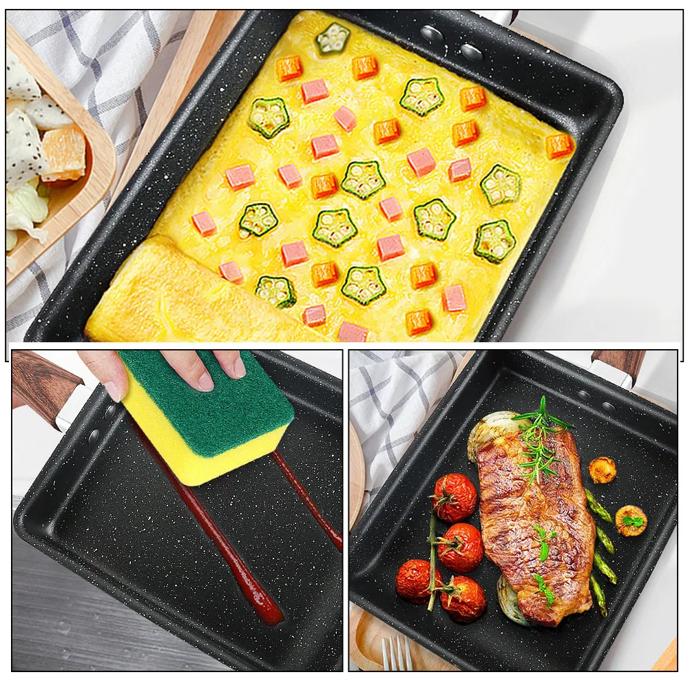 

Tamagoyaki Square Non Stick Frying Omelette Egg Cooking Skillet Home Outdoor Camping Mini Skillet Japanese Style Nonstick Egg