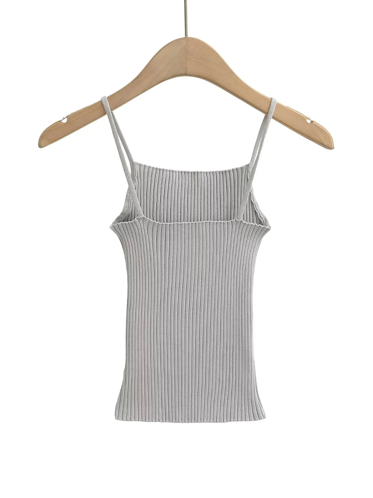 Dopasowana dzianinowa kamizelka na ramiączkach damska letnia nowa elastyczna talia top w stylu amerykańskim Sle Bal Faion Ba Design