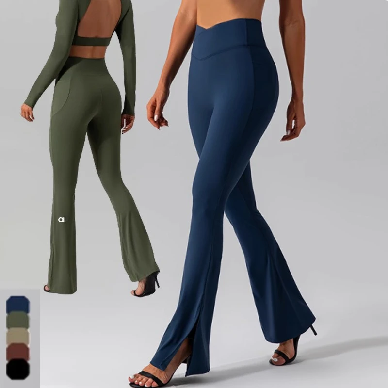 

New nude yoga trousers Outer tight thin high waist peach lift hip fitness trousers