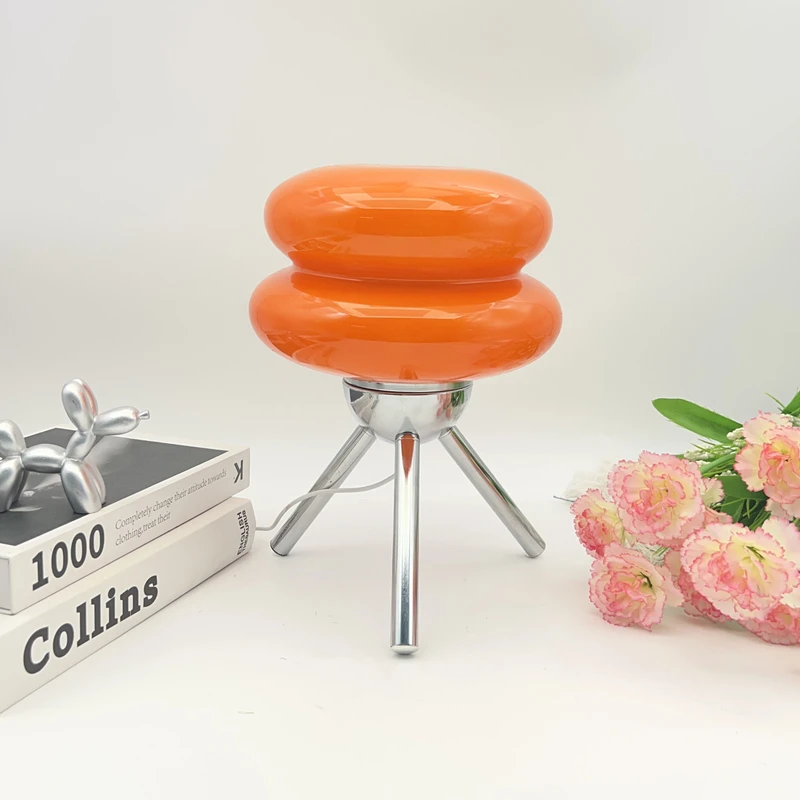 

Cream wind glass lamp bedroom bedside eye protection lamp medieval table lamp wireless dimming charging atmosphere night light g