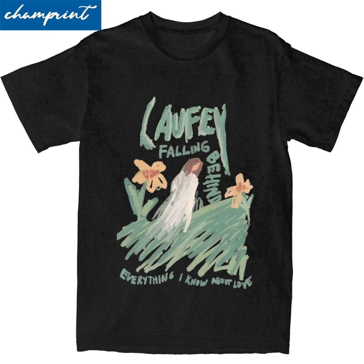 Laufey Falling Behind Everything I Know T-Shirts Men Women Fun Cotton Tees Round Collar Short Sleeve T Shirts Gift Clothes