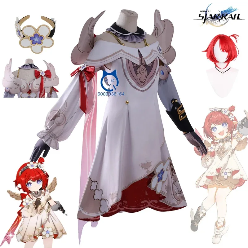 حار هونكاي ستار تراك تريبي تأثيري حلي شعر مستعار فستان فتاة لعبة الدعائم هالوين زي حفلة أغطية الرأس الجناح مجموعة ob;8