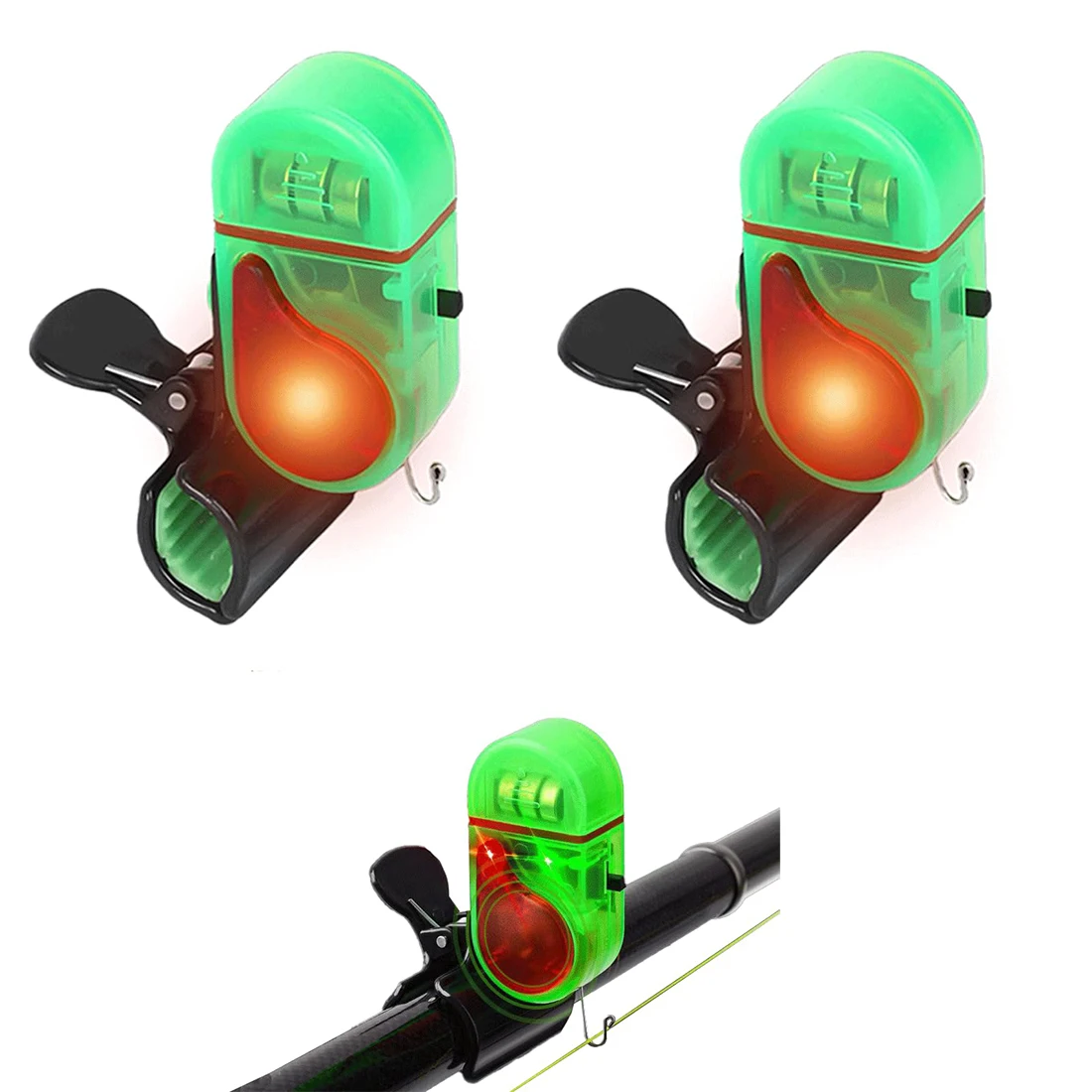 Fishing Bite Alarm with LED Light, Clip On Fish Rod Electronic
