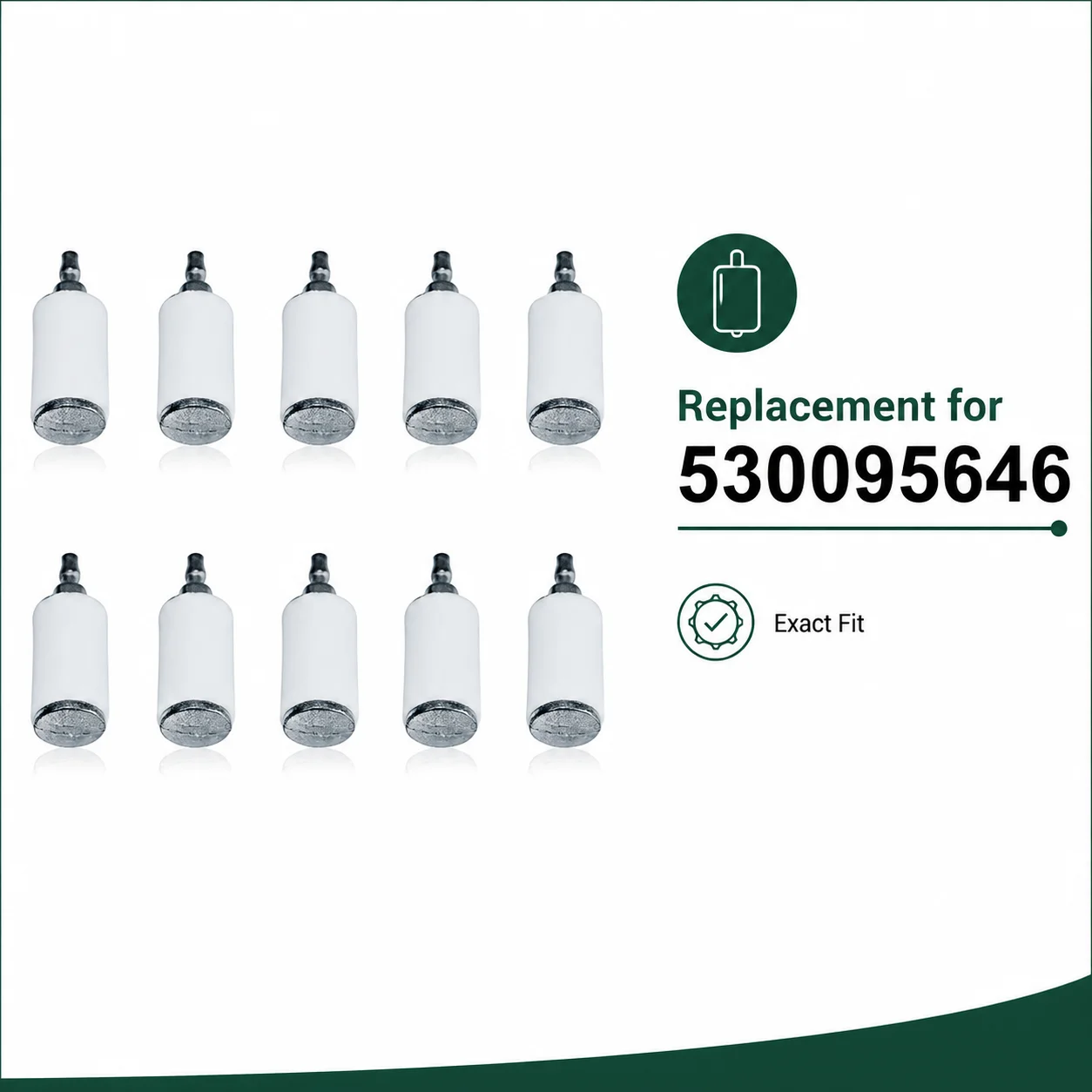 Fuel Filter Kit 10PCS Replacement for Husqvarna 530095646 Compatible with Chainsaw Trimmer Brushcutter Blower Lawn Mower Parts