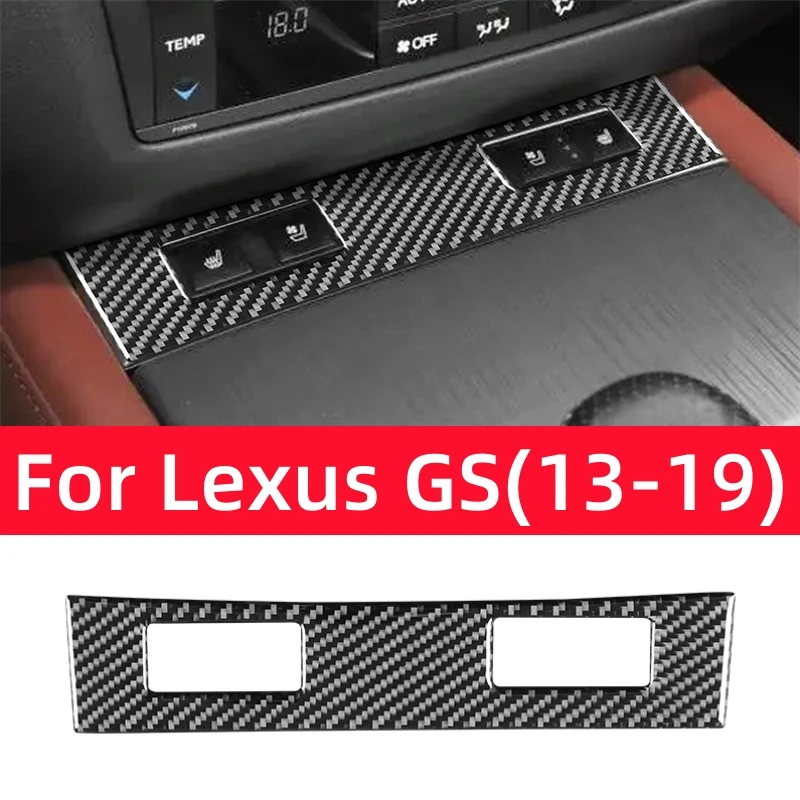 

For Lexus GS 2013-2019 Interior Accessories Carbon Fiber Car Central Seat Heating Button Decoration Frame Trim Cover Stickers