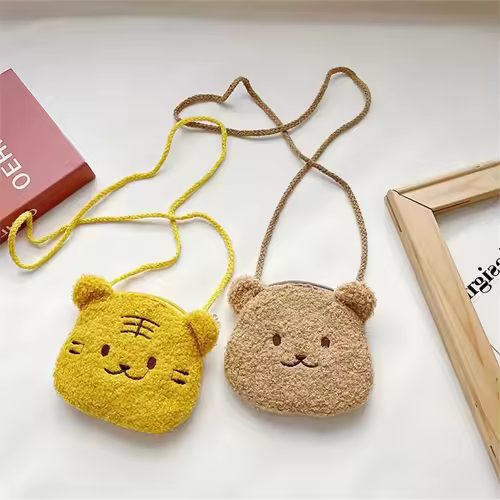 New Cartoon Bear Girls Plush Shoulder Bag Autumn Winter Cute Kids Messenger Bag Children 2025 Crossbody Bag - Image 5