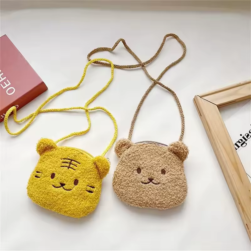 New Cartoon Bear Girls Plush Shoulder Bag Autumn Winter Cute Kids Messenger Bag Children 2025 Crossbody Bag - Image 5