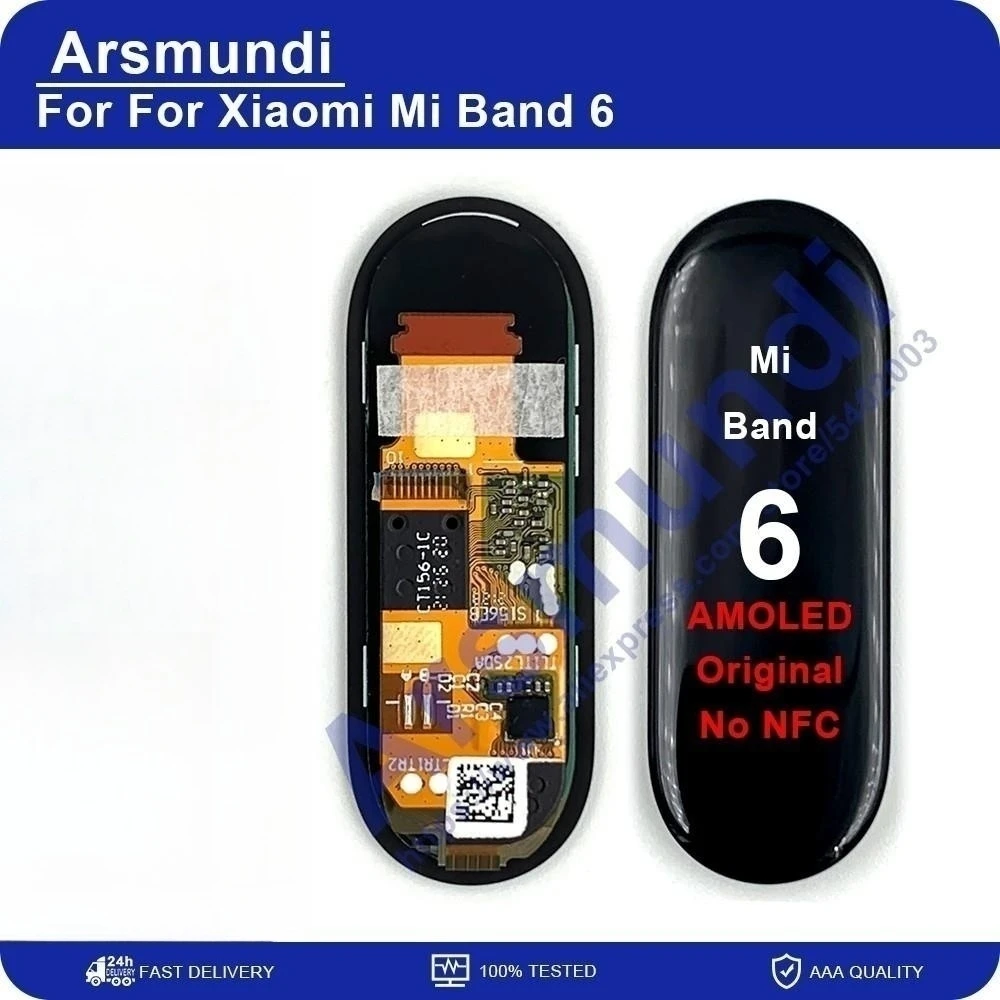 Original AMOLED For Xiaomi Mi Band 6 Smart Bracelet LCD Display Screen Repair Touch Screen For Xiaomi Band 6 Band6 No NFC