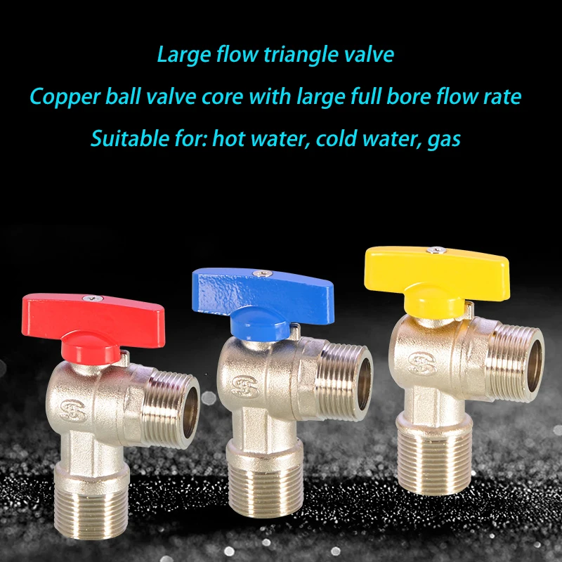 

Large Flow Angle Valve Special For Gas Water Heater 1/2" 3/4" Full Open Diameter Ball Core Hot And Cold Water Stop Valve Switch