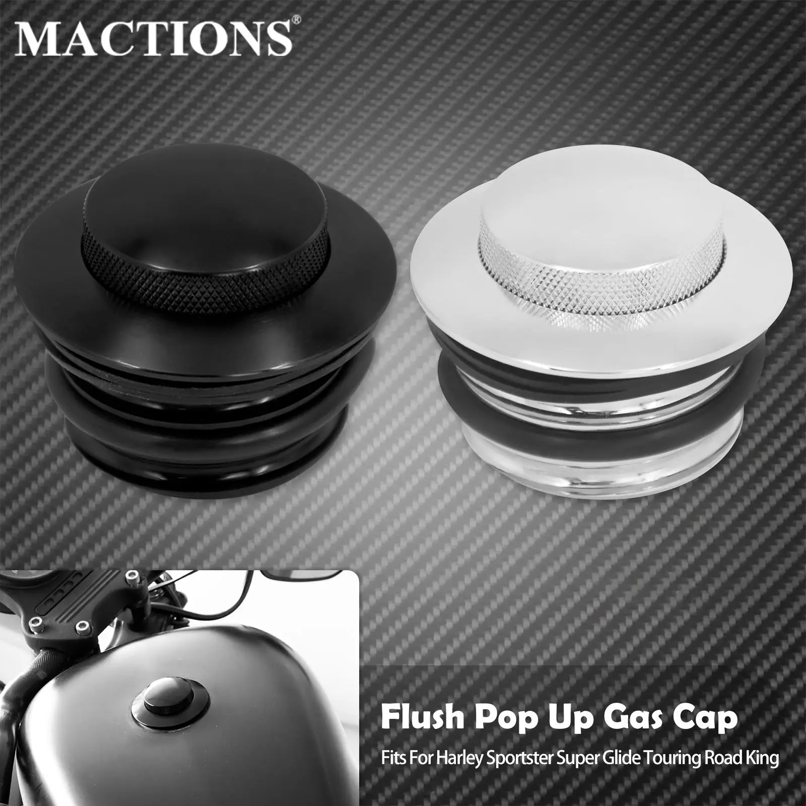 Motorcycle CNC Pop Up Gas Cap Black/Chrome Fuel Oil Tank Cover For Harley Sportster XL Touring Street Electra Glide Softail Dyna