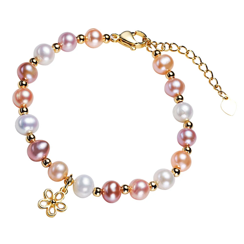 

Pearl Bracelet Women Freshwater Pearls Bracelets for Jewelry Girl Floral Pendant