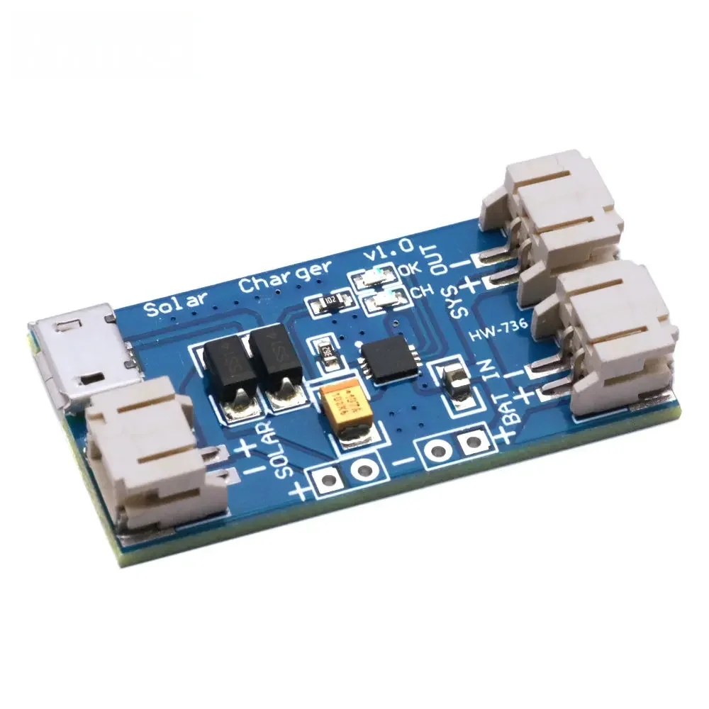 CN3065 Mini placa de cargador de batería de litio Solar módulo de carga LiPo de 500mA con Panel Solar y Micro USB para Arduino DIY Camping