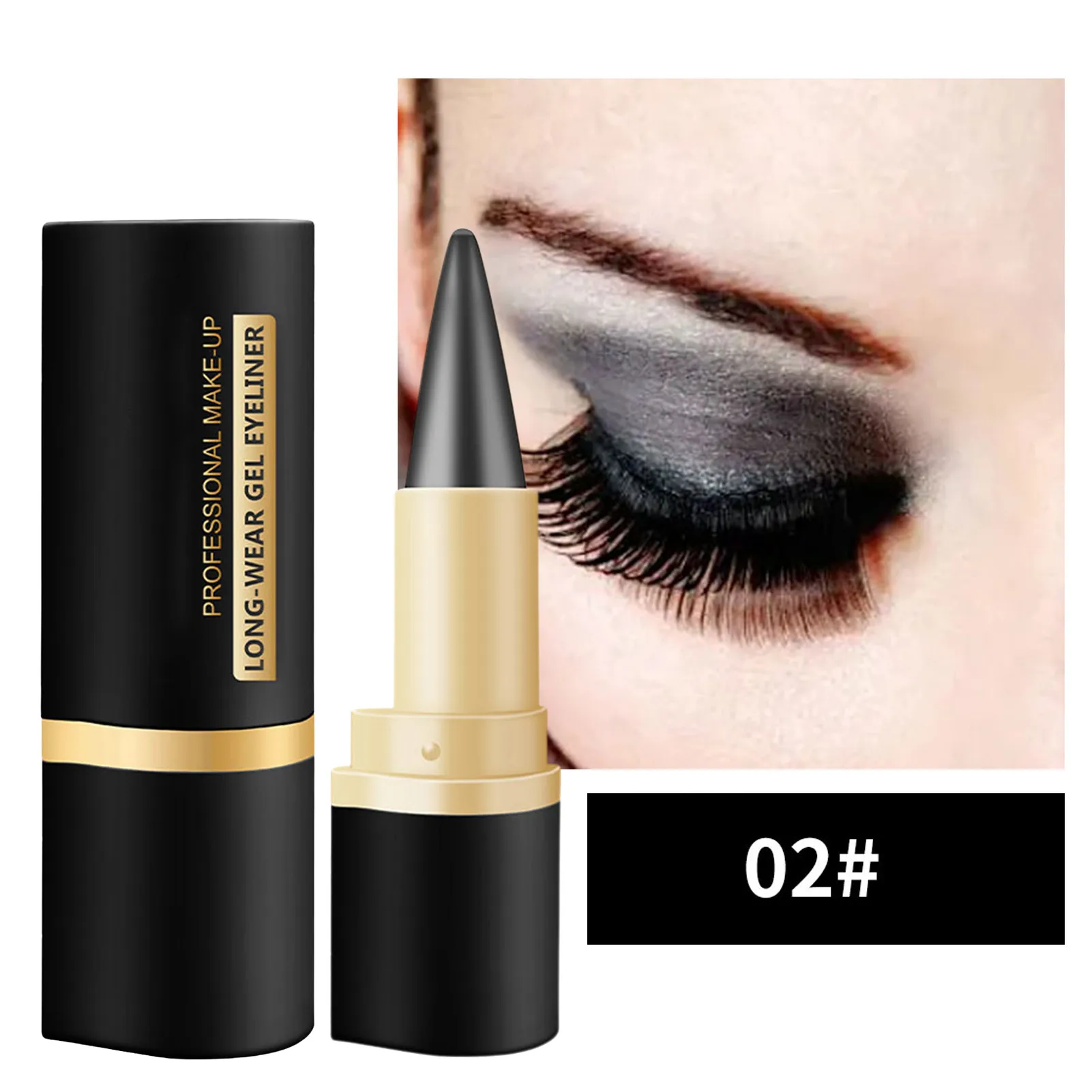 Black/Brown/Gray/Silver Eyeliner Cream Waterproof Long-lasting Quick Dry Eye Liner Pen Makeup Tools Eyeliner Pencil Cosmetics