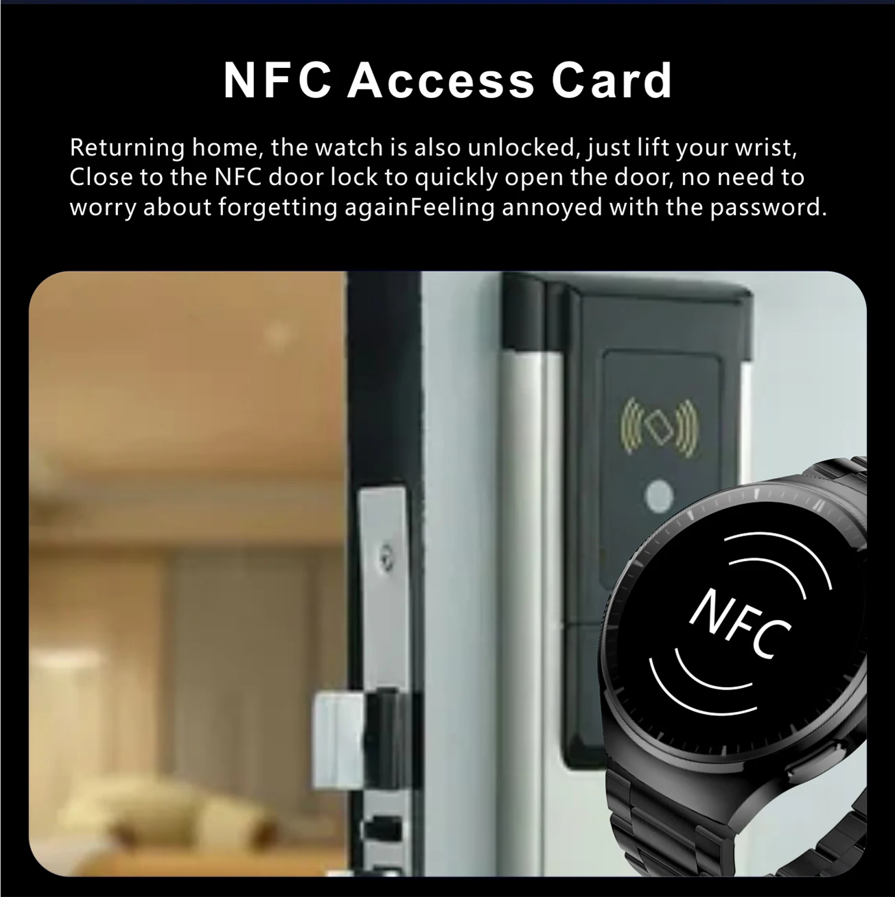 Imagem -06 - Smartver Masculino Bluetooth Assistente de Voz Bússola Nfc Access Control Monitor de Pressão Tela Cheia Touch 480x480