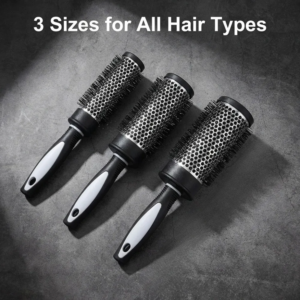Round Brush Set Blow Drying Curling Ceramic Ion Thermal Barrel Brush Aluminum Barrel Rollers  Anti Static Styling Accessories