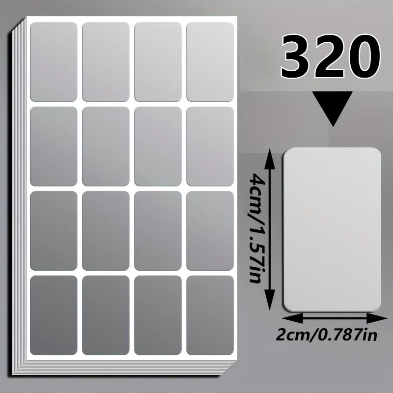 160/320 قطعة من ملصقات PET المقاومة للماء والزيت القابلة لإعادة الاستخدام - ملاحظات لاصقة مؤقتة قابلة للإزالة مع كتابة يدوية سهلة