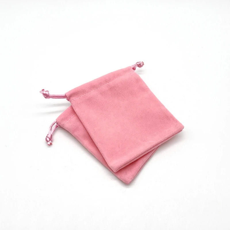 10 pçs sacos de cordão bolsas de jóias para presente favores de casamento colar brincos sacos de armazenamento de jóias sacos de bolso de veludo rosa