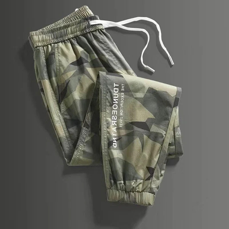 Pantalon cargo camouflage pour hommes, vêtements de travail masculins, pantalons longs, esthétique surdimensionnée de rue, design baggy noir, fjGrey, nouveau