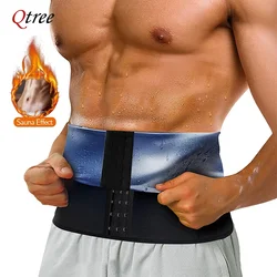 Qtree-reductor de Abdomen para hombre, de sudor recortador, cinturón adelgazante, entrenador de cintura, moldeador de vientre, corsé, moldeador de cuerpo de Sauna