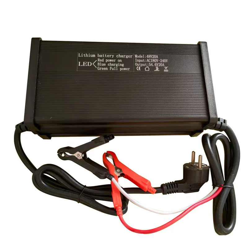 

54.6V 58.4V 58.8V Lithium Ion Battery 48V 20A Charger for 16s 3.2v Lifepo4/13s 14S 3.7v Li-ion Battery Pack