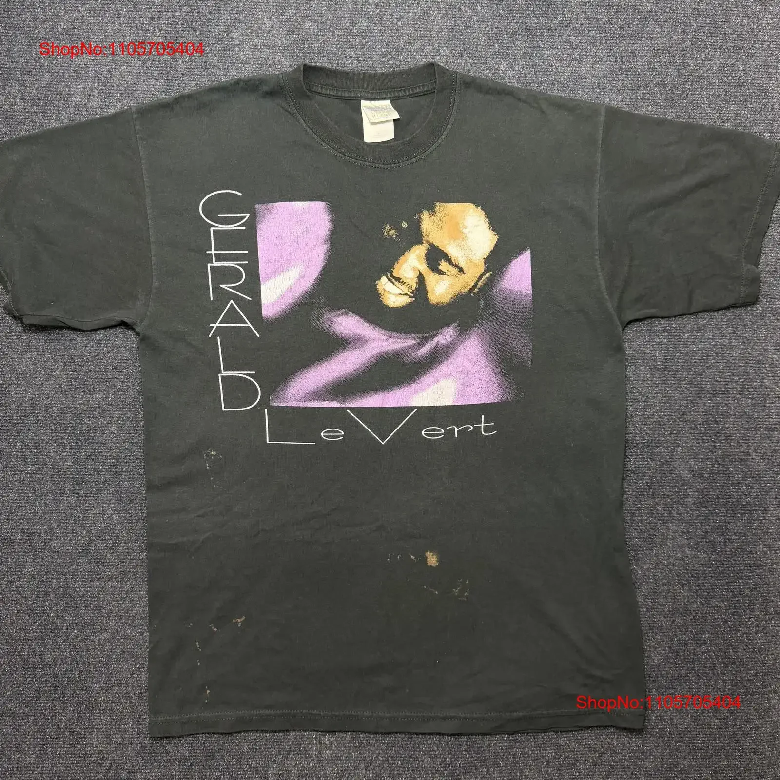 Y2K Gerald LeverT T Shirt Mens Large Black Portrait R B Singer long or short sleeves vintage Washed fashion Comfortable Unisex
