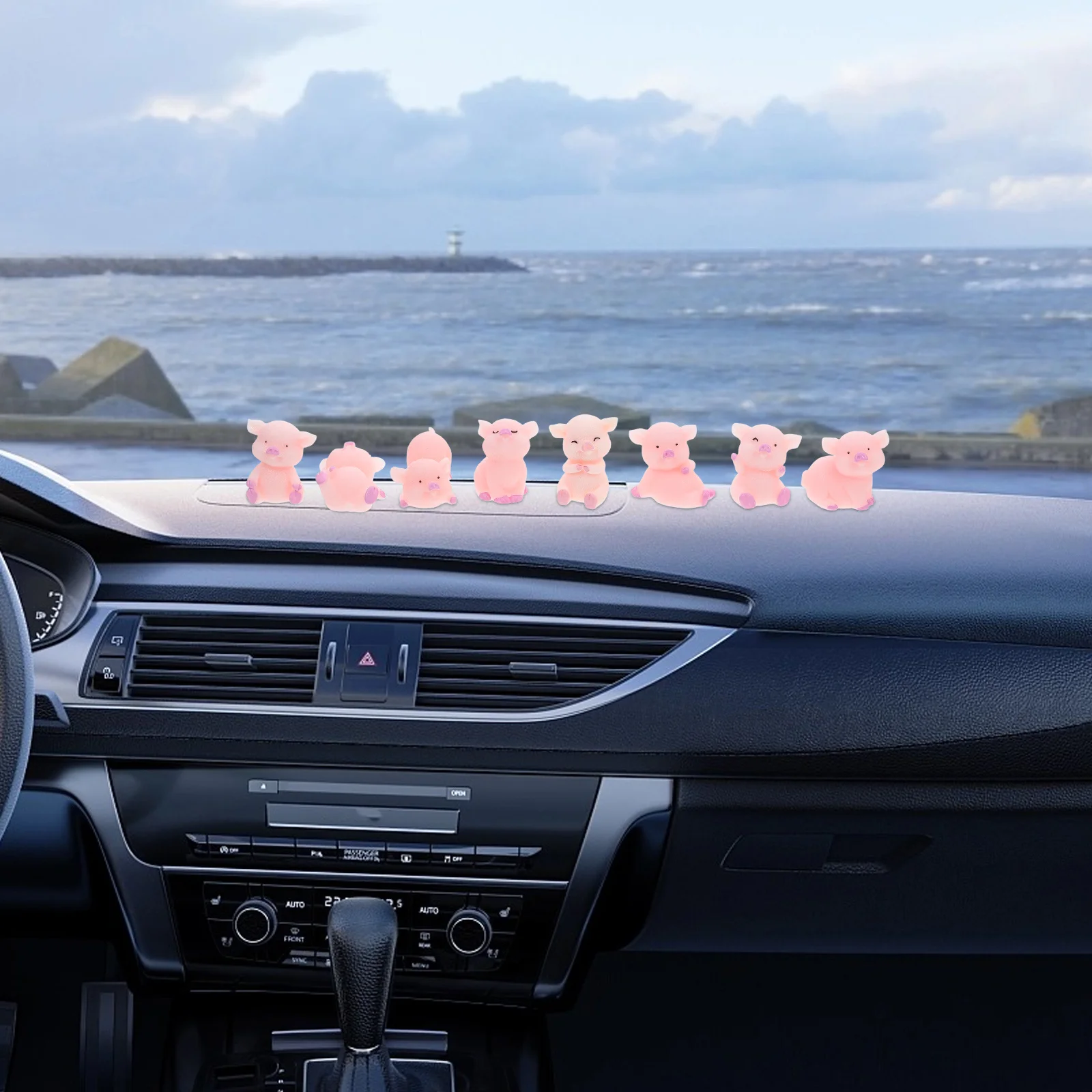 

24Pcs Cake Car Ornaments Cute Pink Pig Resin Decor for DIY Succulent Garden Dashboard Home Office Party Favors