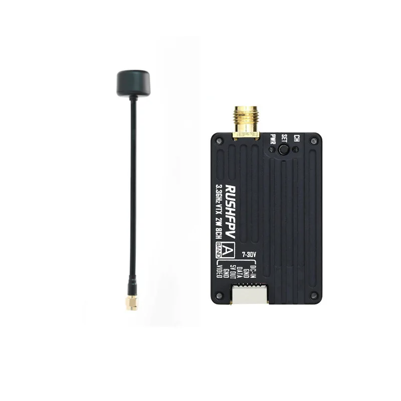 RushFPV 3.3G 2W VTX 8CH 2000MW Audio Video FPV Transmitter Receiver Module 7-30V for RC Remote Multi-Rotor DIY Parts