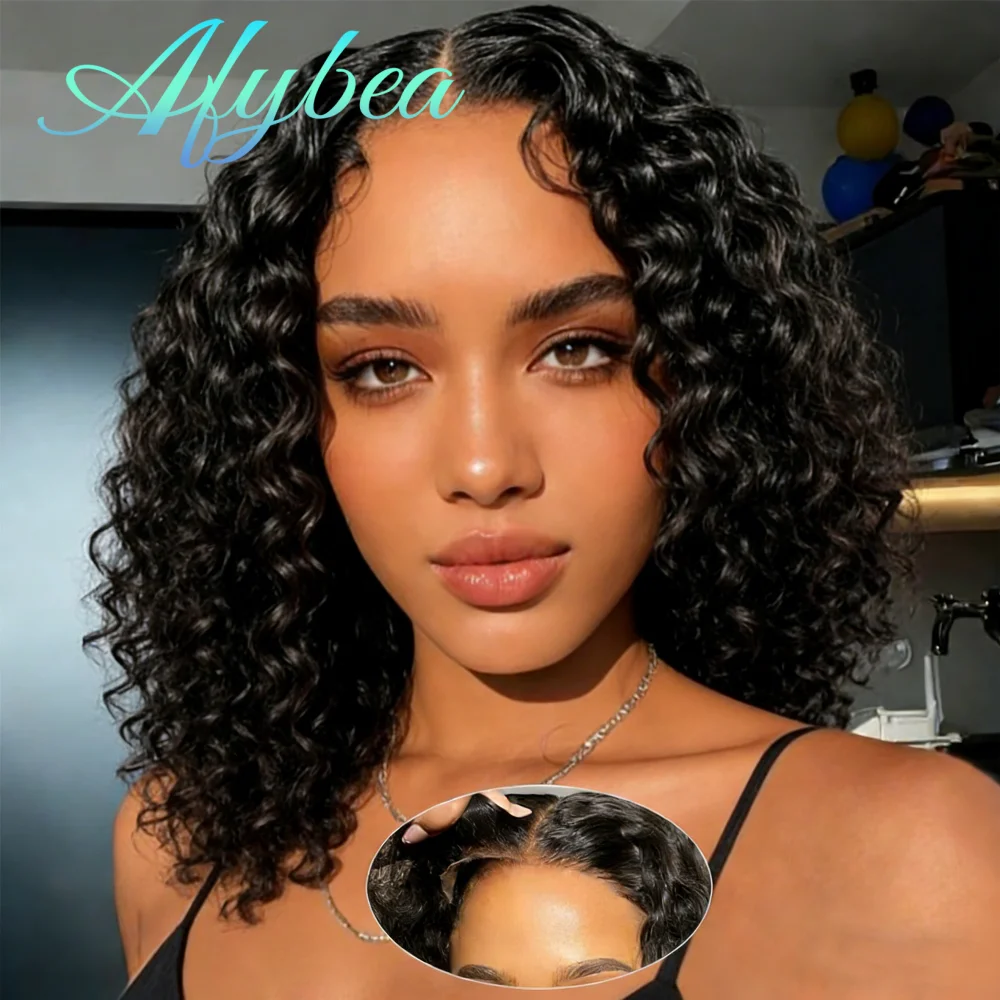 

12A 100% Glueless Wigs Human Hair Wigs Curly Bob Wig Human Hair Ready To Wear Pre Cut Brazilian Glueless Lace Wigs Kinky Curly