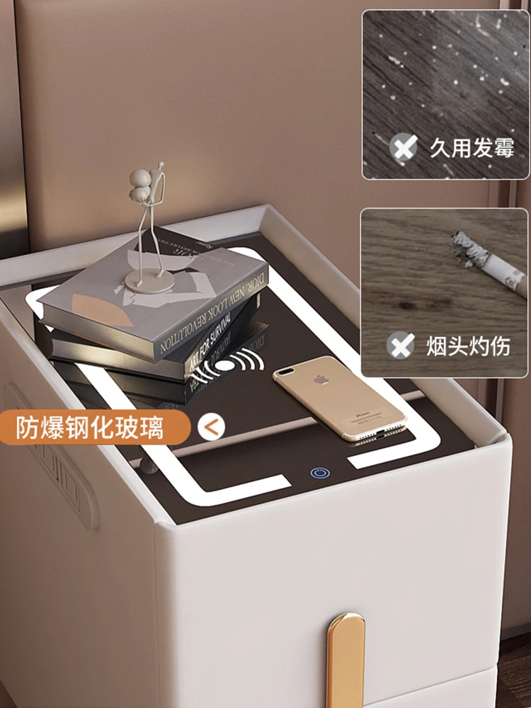 Rechargeable multifunctional small-sized bedside cabinet Very narrow mini bedside cabinet