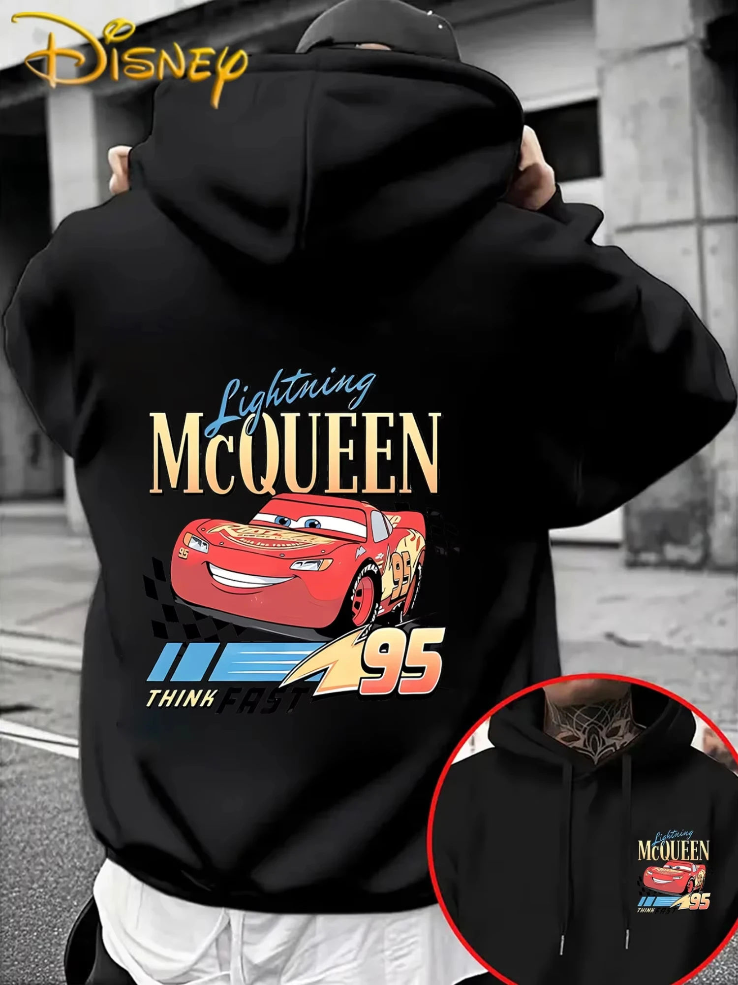 

Disney Cars Lightning McQueen Men's Hoodie Autumn Winter Casual Unisex Pullover Sweatshirt Tracksuit Clothing Hoody Oversized
