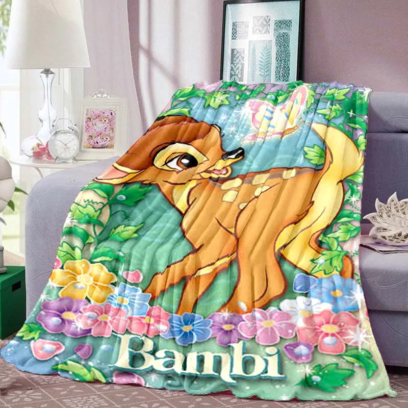 Cartoon Cute Bambi Blanket Living Room Bedroom Sofa Warm Blanket Children's Room Baby Nap Sleeps Blanket Home Decoration