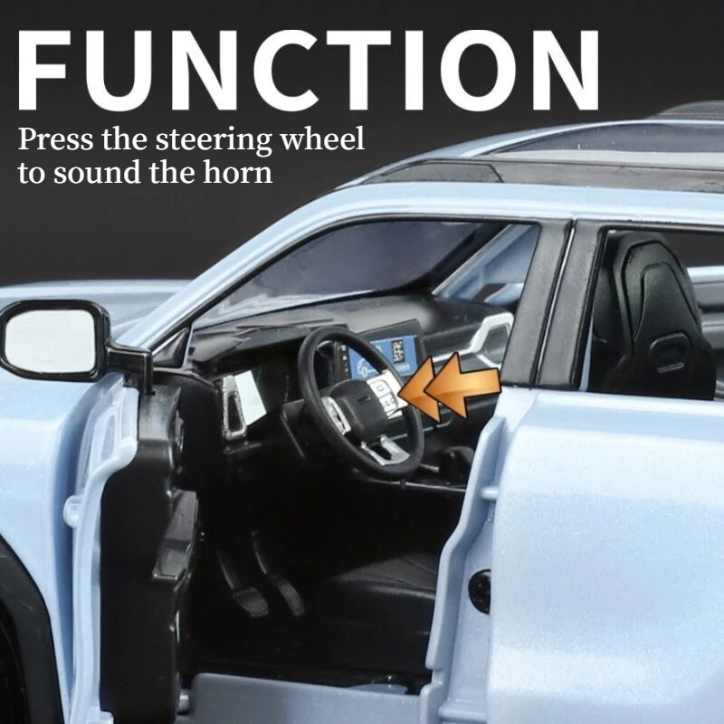 1:24 하발 쿠고 시뮬레이션 합금 장난감 자동차 |   사운드, 라이트 및 풀백 기능을 갖춘 6도어 모델(장식용 장식품)