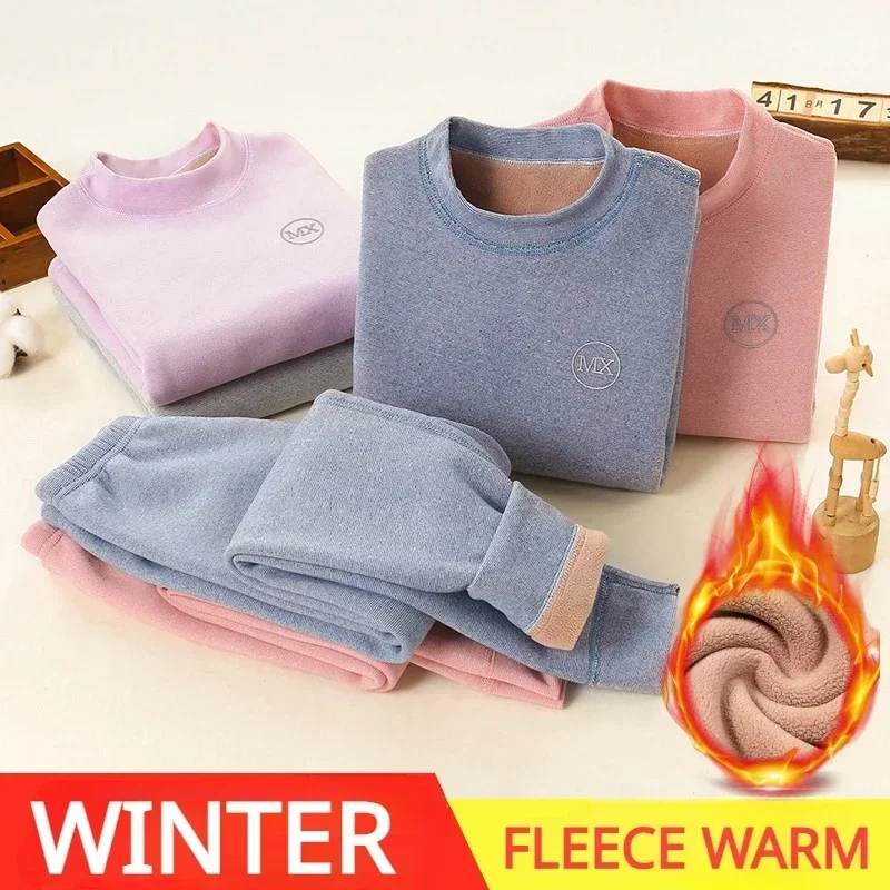 Thermal Underwear for Boys Fleece 37°C Constant Temperature Warm Two Pieces Children Winter Clothes Set Teenage Kids Long Johns