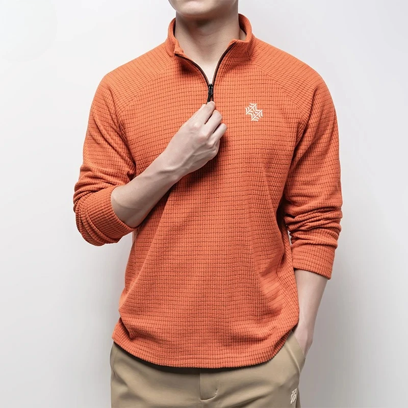 الخريف جودة عالية الرجال الجري اللياقة البدنية ملابس رياضية خارجية موضة الأعمال عادية تنفس كم طويل تي شيرت Tops11