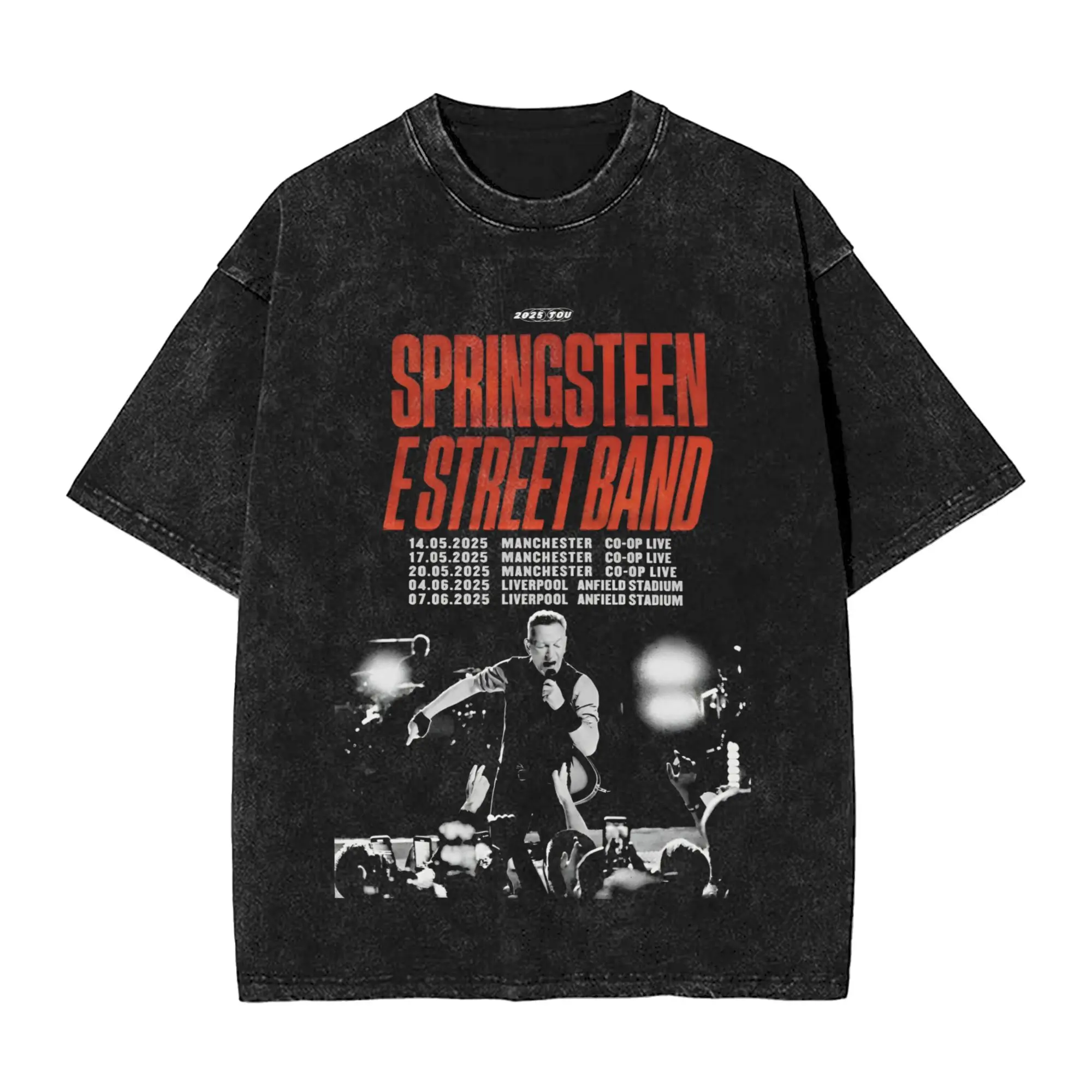 

Bruceed Concert Springsteened Washed футболка уличная одежда в стиле хип-хоп повседневная футболка футболка для мужчин и женщин уличная одежда с короткими рукавами