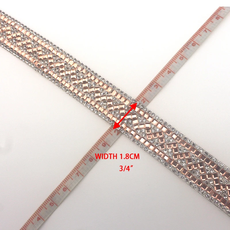 1 Yard Hot Fix Rhinestone Glass Ribbon Crystal Motif Trim Tape Heat Transfer DIY Trimming Decorative Clothing Accessories YY118