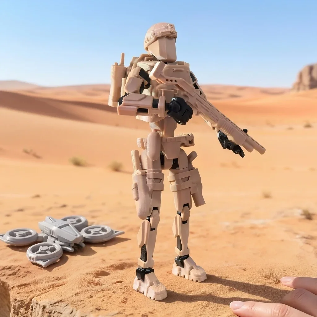 New 3D Printed Articulated Action Figure Jungle Desert Soldier Special Ops Collectible Toy Gift 18CM Full Body Portable