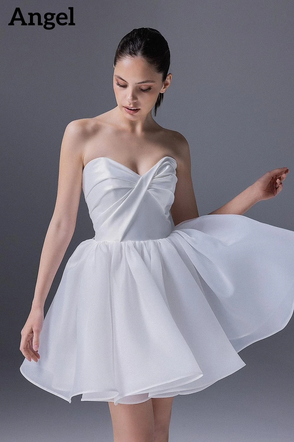 ANGEL Sweetheart Puffy Wedding Dresses 2026 Sleeveless Mini Bride Dress Strapless Ivory Bridal Gowns Vestidos De Novia Custom