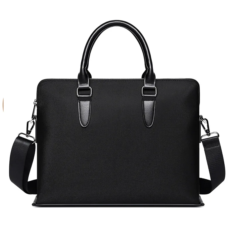 Borsa per laptop impermeabile nera Portabilità da uomo Bussiness Borsa tote maschile Borse a tracolla o a tracolla multifunzionali in tessuto Oxford