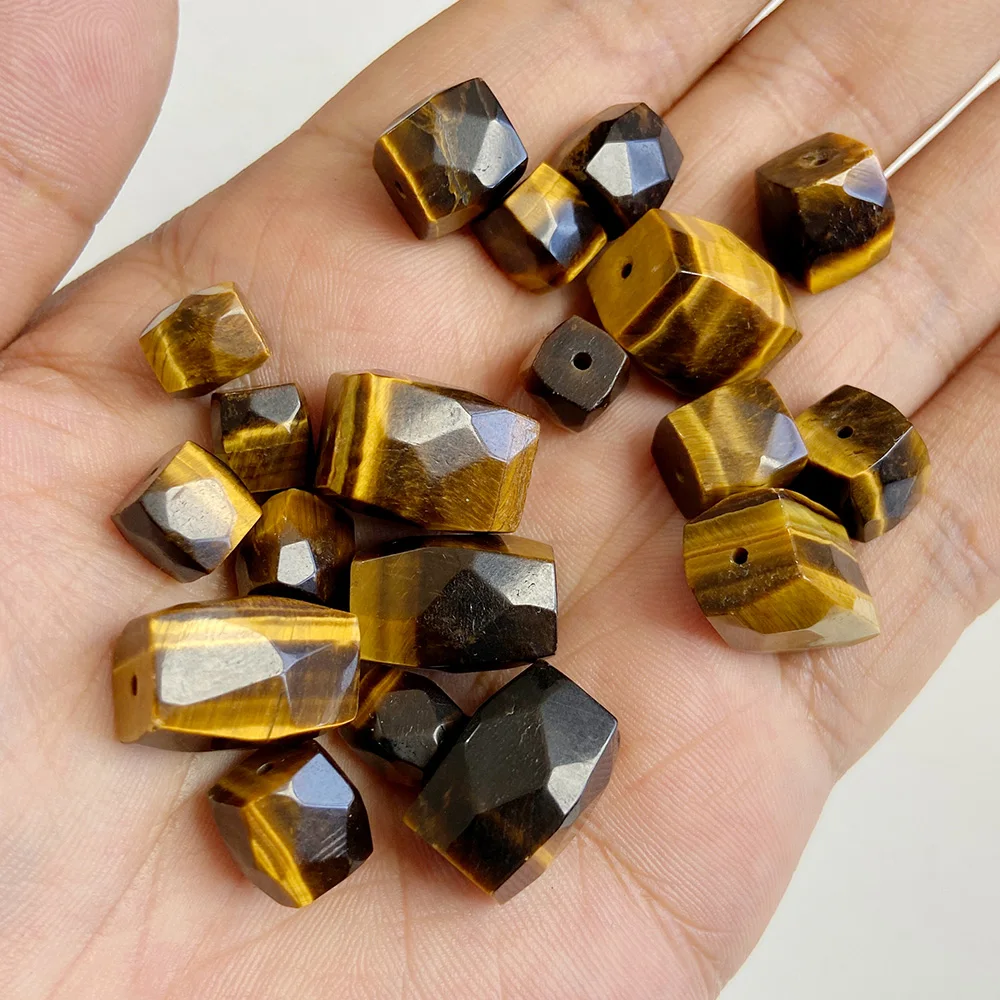 Natural Raw Mineral Stone Beads Square Shape Bead Citrine Quartz Reiki Healing Beads For Jewelry Making DIY Necklace Bracelet
