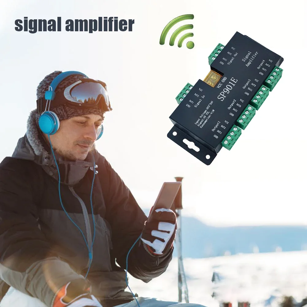 SP901E 24V 4CH групповой усилитель сигнала для DMX512 светодиодный Pixel Strip Magic Module