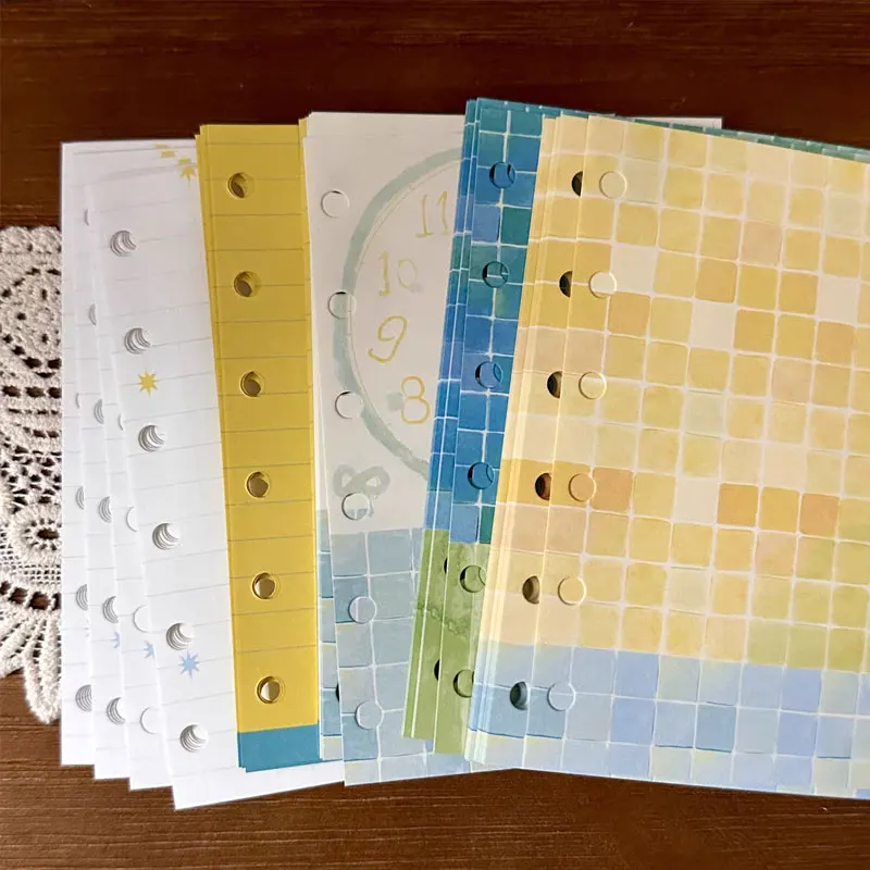 20 Sheets  A7 Loose Leaf Notebook Refill Spiral Binder Inner Page Traveler Notebook Refill Line Blank craft Grid Inside Paper