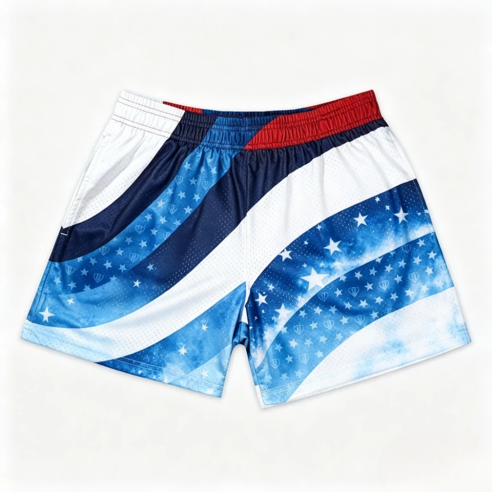 กางเกงขาสั้นผู้ชายลายธงชาติอเม - Street Fashion Usa บทวิจารณ์และราคา