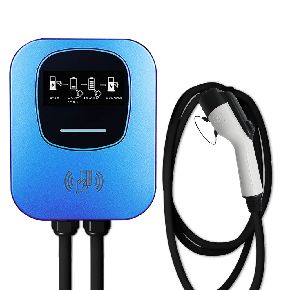 جديد Wallbox EV شاحن 32A GBT نوع للسيارات الكهربائية المحمولة EVSE كابل شحن 5 متر CEE التوصيل