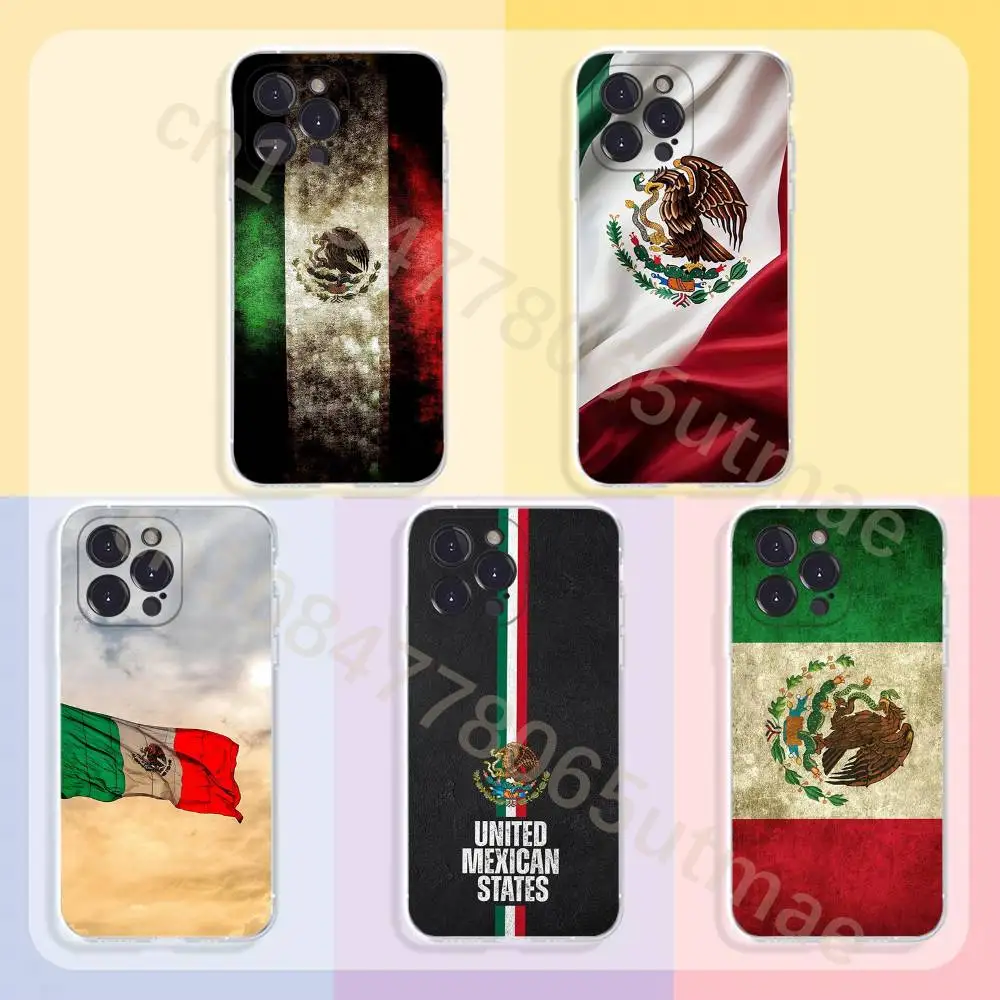 

Mexico National Emblem Flag Phone Case For iPhone11,12,13,14,15,16,17,Plus,Pro,Max,Plus,Transparent Cover