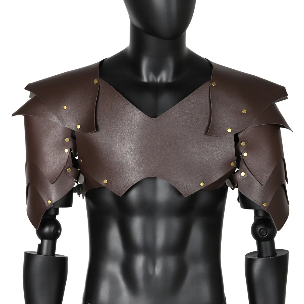 

Medieval Crusader Knight Punk Armor Magic Leather Shoulder & Chest Guards Stylish Shoulder Armor for Cosplay