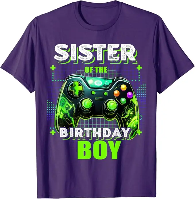 Cousin,Brother,Sister of The Birthday Boy Matching Video Game Birthday T-Shirt Humor Funny Gamer Graphic Tee Sons Daughters Gift