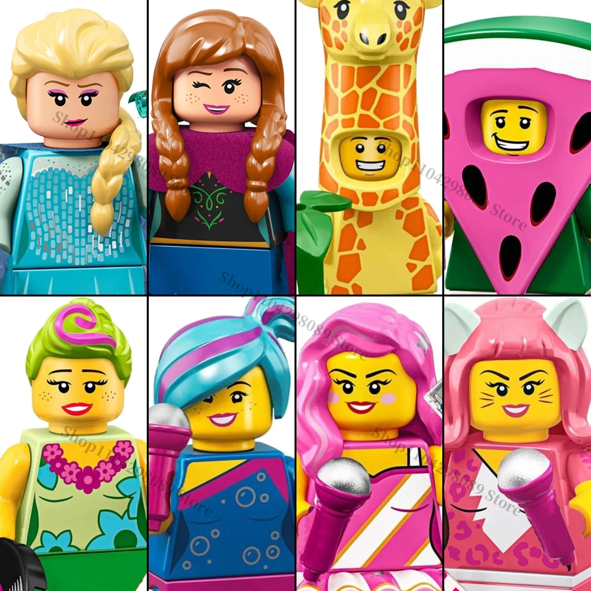 

Disney WM6067 cartoon anime characte Snow Princess Elsa Anna building blocks children's mini brick toys holiday birthday gifts