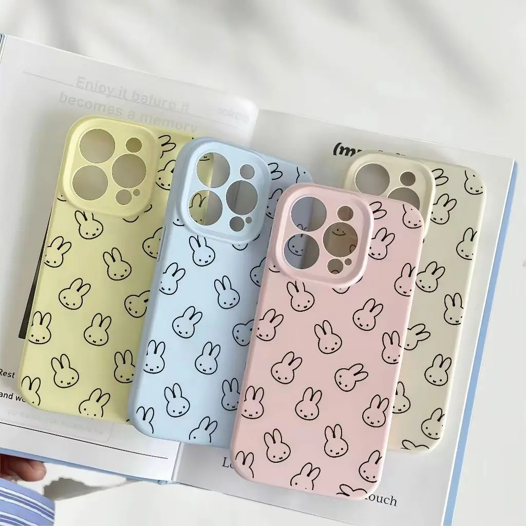 

Чехол для телефона Miffy подходит для iPhone 11-16 Promax, силиконовая резина с рисунком, защита от падения и пыли, защита телефона