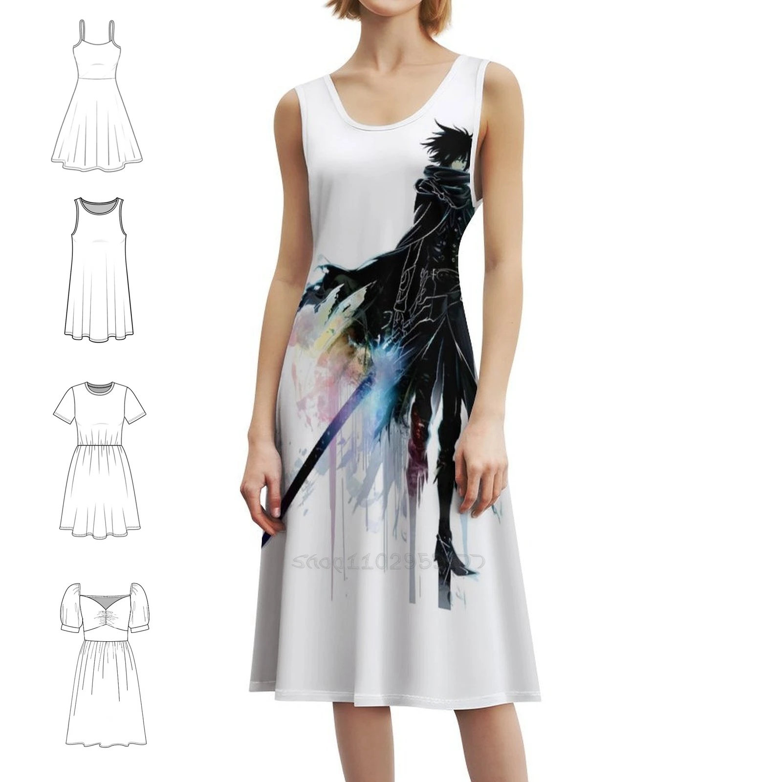 

Черное платье фехтовальника с вырезом в форме сердца, элегантное летнее праздничное платье для женщин, черный фехтовальщик, волшебный фехтовальщик